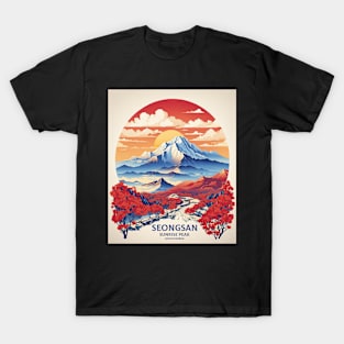 Seongsan Sunrise Peak South Korea Travel Tourism Retro Vintage T-Shirt